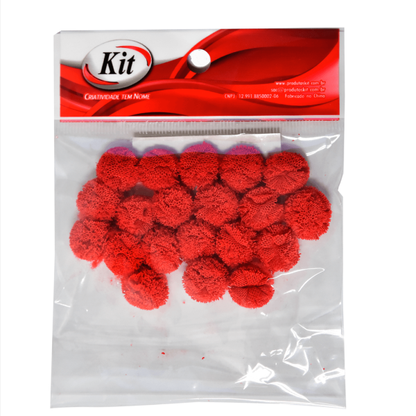 Encontraproduto.com.br - POMPOM DE TULE MF2012 1.5CM 01 VERMELHO