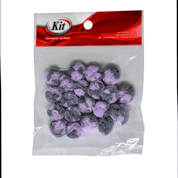 Encontraproduto.com.br - POMPOM DE TULE MF2012 1.5CM 34 MESCLA LILAS