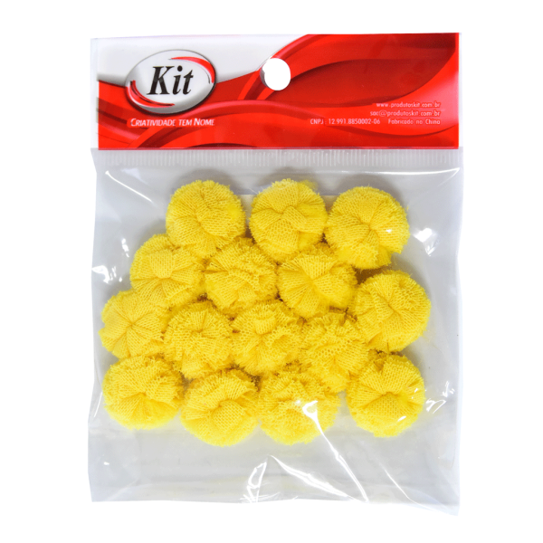Encontraproduto.com.br - POMPOM DE TULE MF2013 2.0CM 17 AMARELO