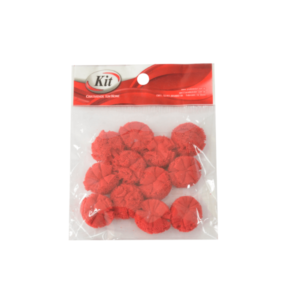 Encontraproduto.com.br - POMPOM DE TULE MF2014 2.5CM 01 VERMELHO