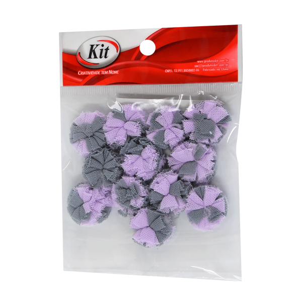 Encontraproduto.com.br - POMPOM DE TULE MF2014 2.5CM 34 MESCLA LILAS