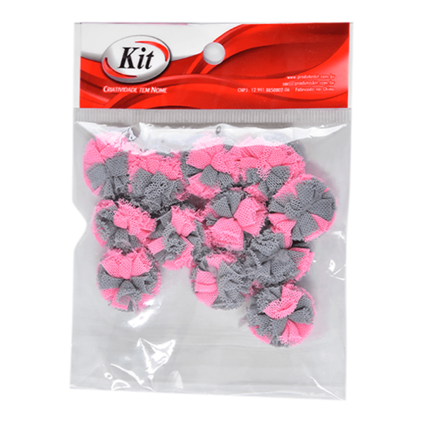 Encontraproduto.com.br - POMPOM DE TULE MF2014 2.5CM 35 MESCLA ROSA