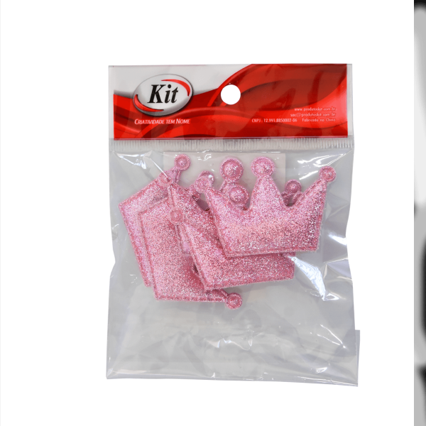 Encontraproduto.com.br - APLICACAO COROA GLITTER 2004C 4.5X5CM ROSA