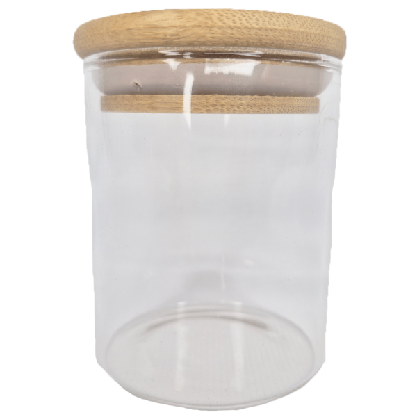 POTE VIDRO C/TAMPA BAMBU REDONDO 250ML R.HJ-0059