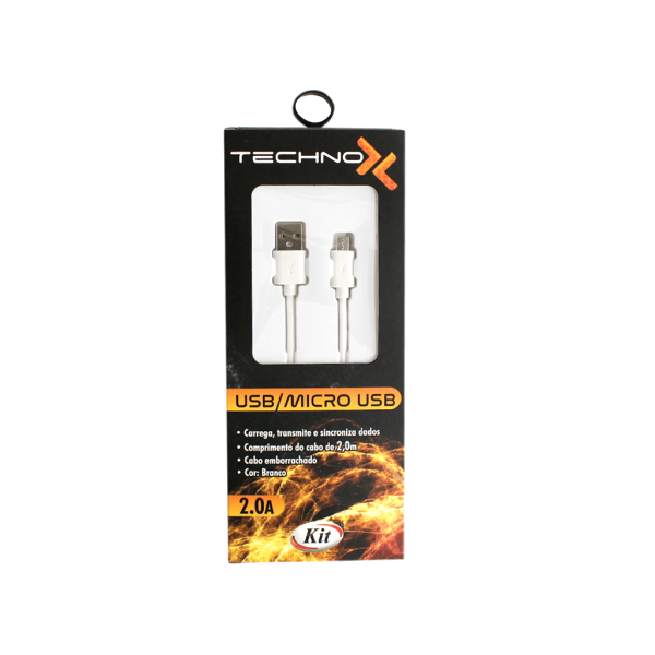 Encontraproduto.com.br - CABO MICRO USB 2A 2MTS BRANCO R.TS01-U