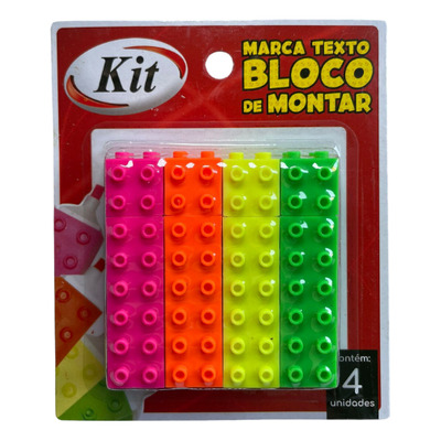MARCA TEXTO BLOCO DE MONTAR C/4 UNID. R.MK1712