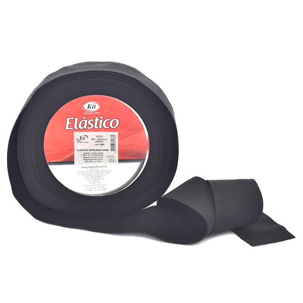 Encontraproduto.com.br - ELASTICO ESPELHADO  60MM 75%P 25%E N. 08 ELS PRETO