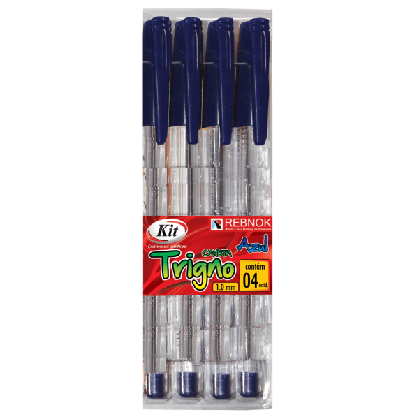 Encontraproduto.com.br - CANETA KIT TRIGNO 1.0MM C/4 AZUL
