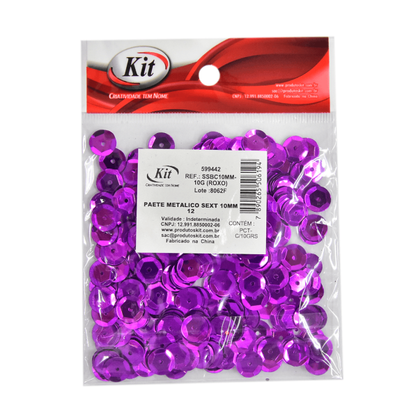 Encontraproduto.com.br - PAETE METALICO SEXT 10MM SSBC10MM 12 ROXO