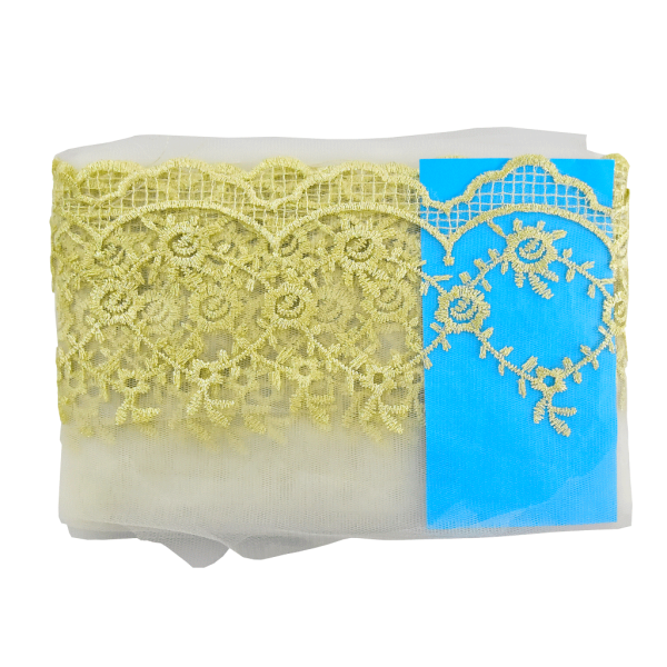 Encontraproduto.com.br - RENDA BORD ORGANZA 18CM 100%POLI JX81 OURO