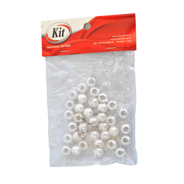 Encontraproduto.com.br - CONTA TERERE PEROLADA 14MM BH-R14 ZY-02 BRANCO