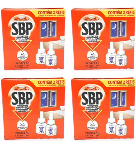 Encontraproduto.com.br - Kit 8 Refil Repelente Sbp Liquido 35ml Refis Uso C/ Aparelho