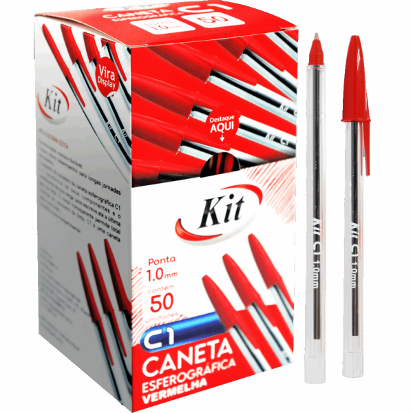 Encontraproduto.com.br - CANETA KIT C1 PONTA MEDIA 1 0 MM VERMELHA
