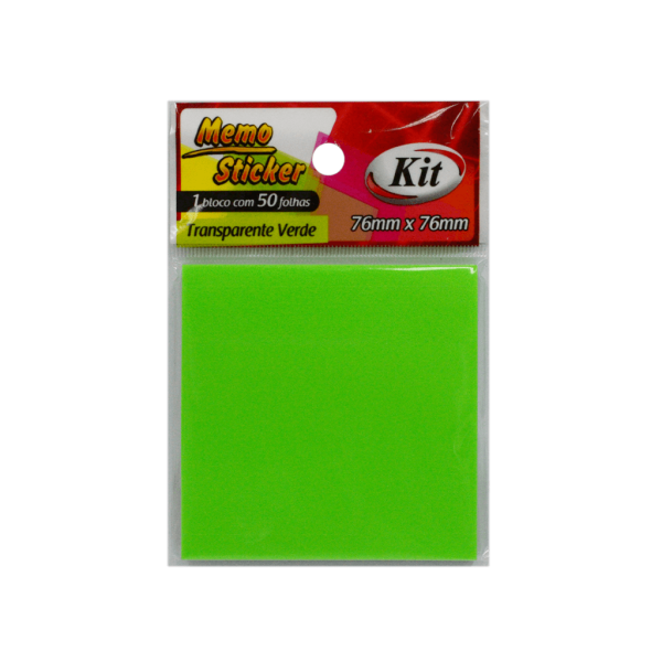 Encontraproduto.com.br - BLOCO PARA RECADO 76X76MM TRANSP R.QHSL53 VERDE