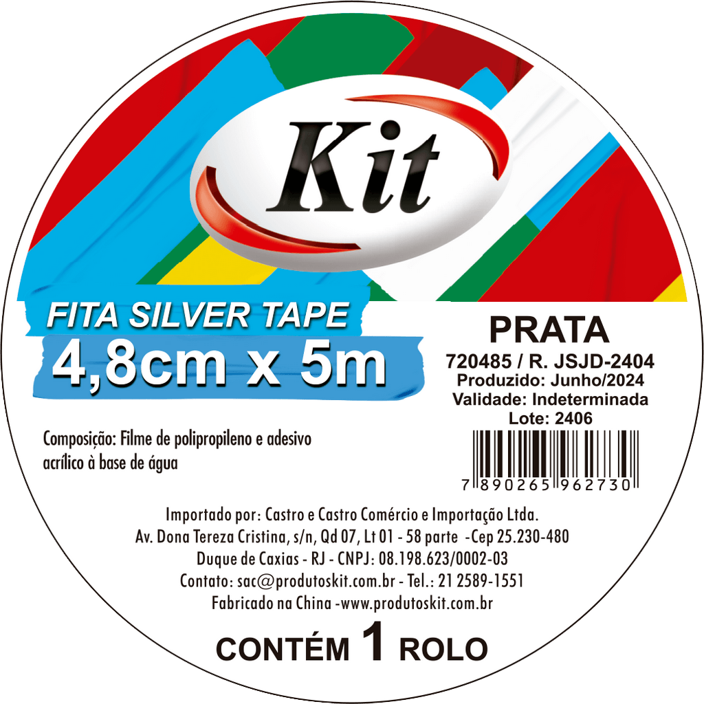 Encontraproduto.com.br - FITA SILVER TAPE 48MMX5M PRATA R.JSJD-2404