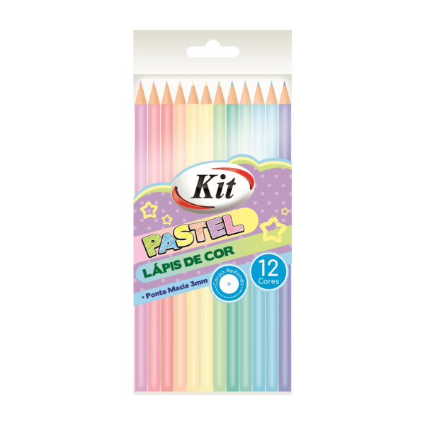 Encontraproduto.com.br - LAPIS DE COR 12 CORES KIT PASTEL R.PA12
