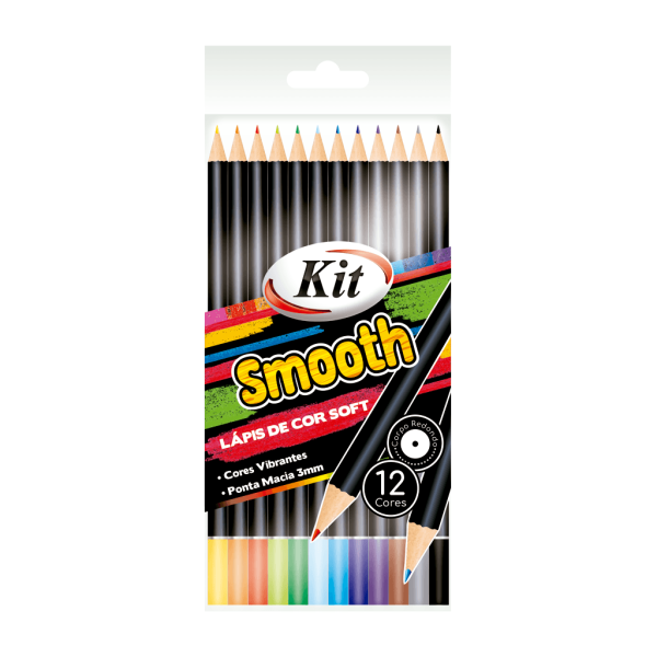 Encontraproduto.com.br - LAPIS DE COR 12 CORES KIT SMOOTH R.SM12