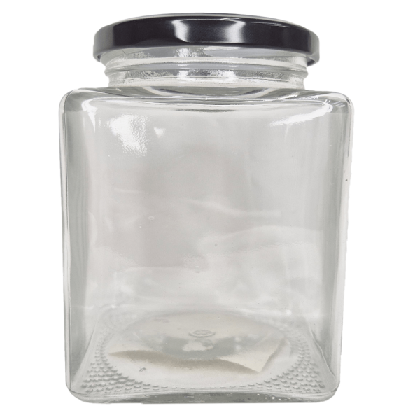 POTE VIDRO C/TAMPA ALUMINIO 500ML R.F500 PRETO