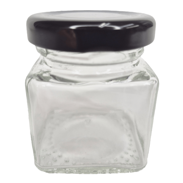 POTE VIDRO C/TAMPA ALUMINIO 50ML R.F50 PRETO