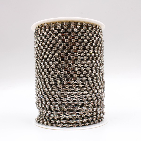 Encontraproduto.com.br - CORRENTE DE STRASS SEPARADA SS16 EM METAL E VIDRO COM 50 METROS