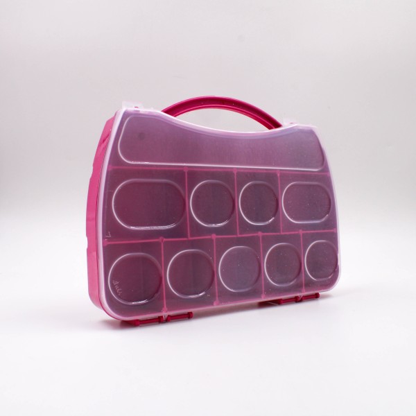 Encontraproduto.com.br - CAIXA ORGANIZADORA MINI MALETA 19X11CM COM 10 DIVISORIAS UNIDADE