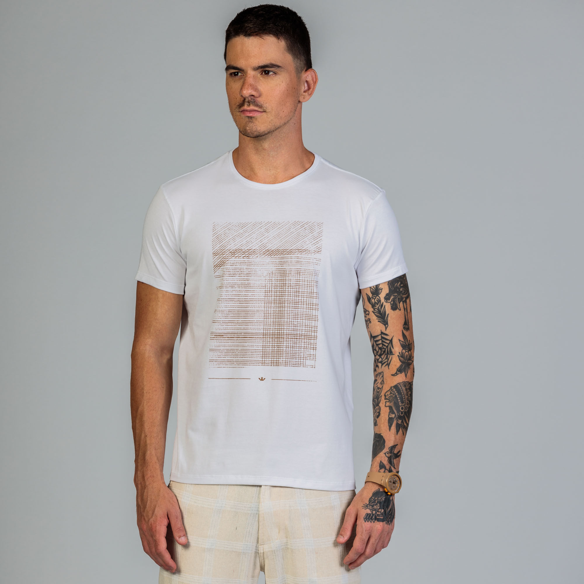 Camiseta Manga Curta Docthos Slim Pima Abstrata