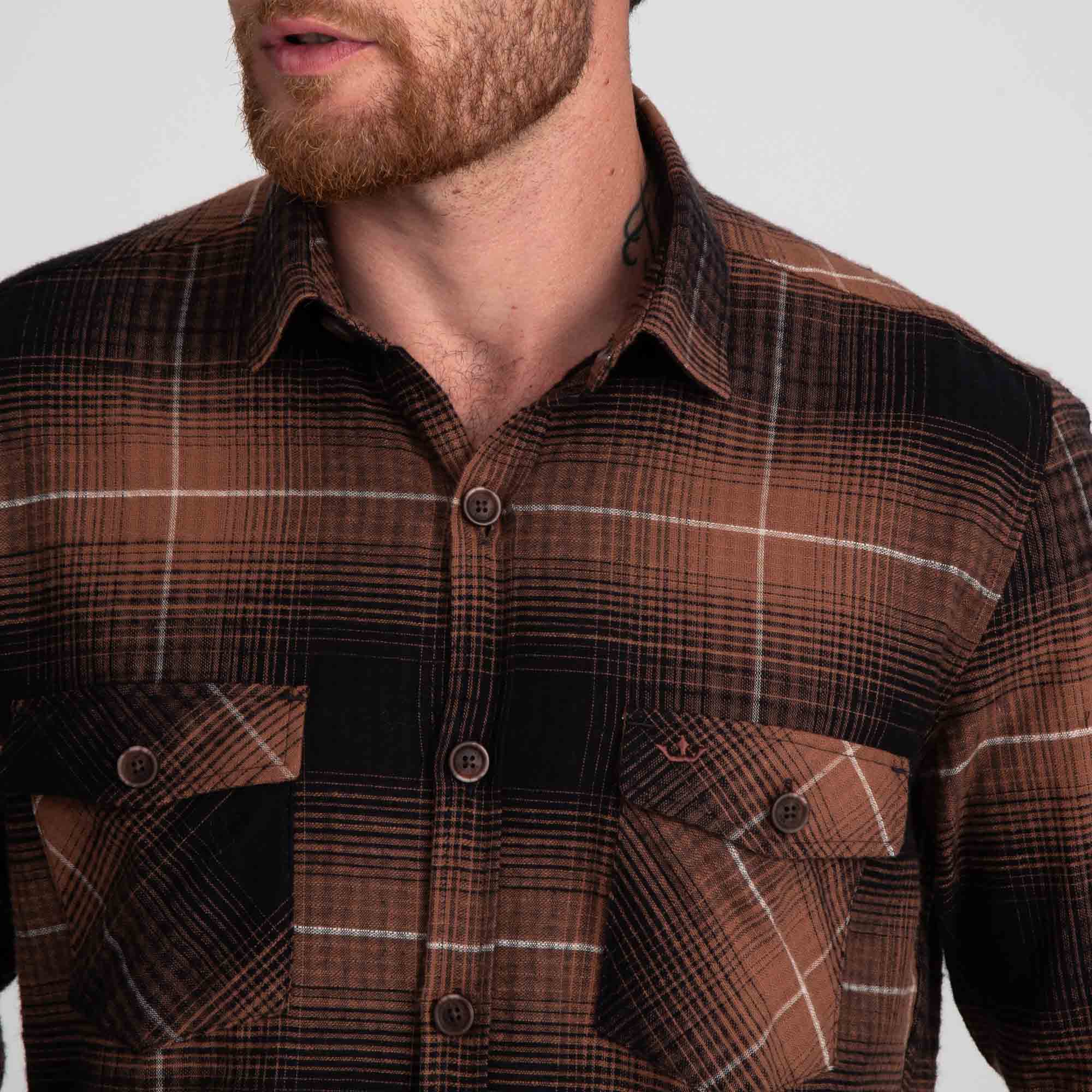 Encontraproduto.com.br - Camisa Manga Longa Docthos Slim Flanela Com Bolsos