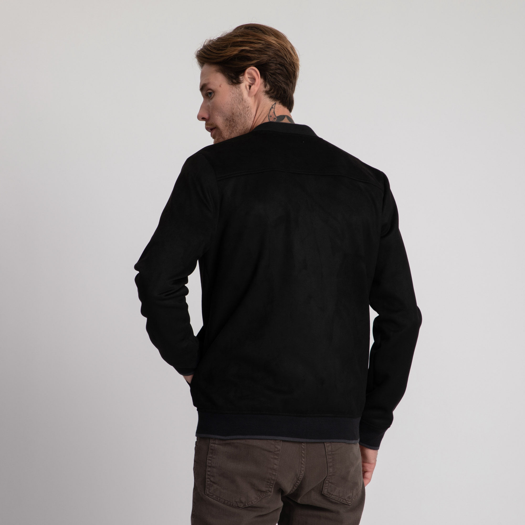 Encontraproduto.com.br - Jaqueta Docthos Slim Bomber Suede