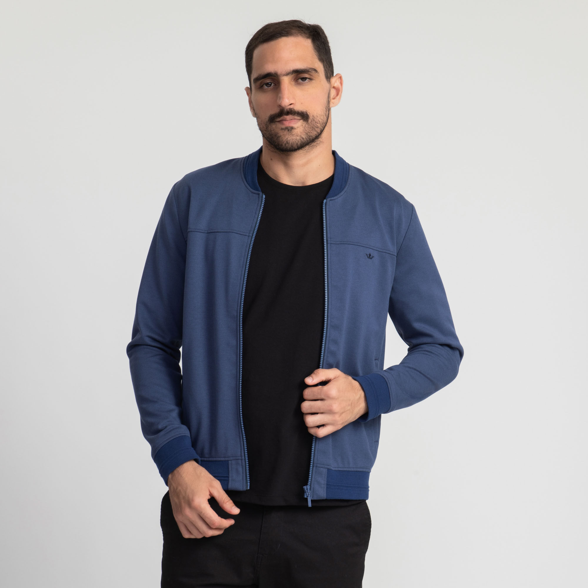 Encontraproduto.com.br - Jaqueta Docthos Slim Bomber Malha Sarjada