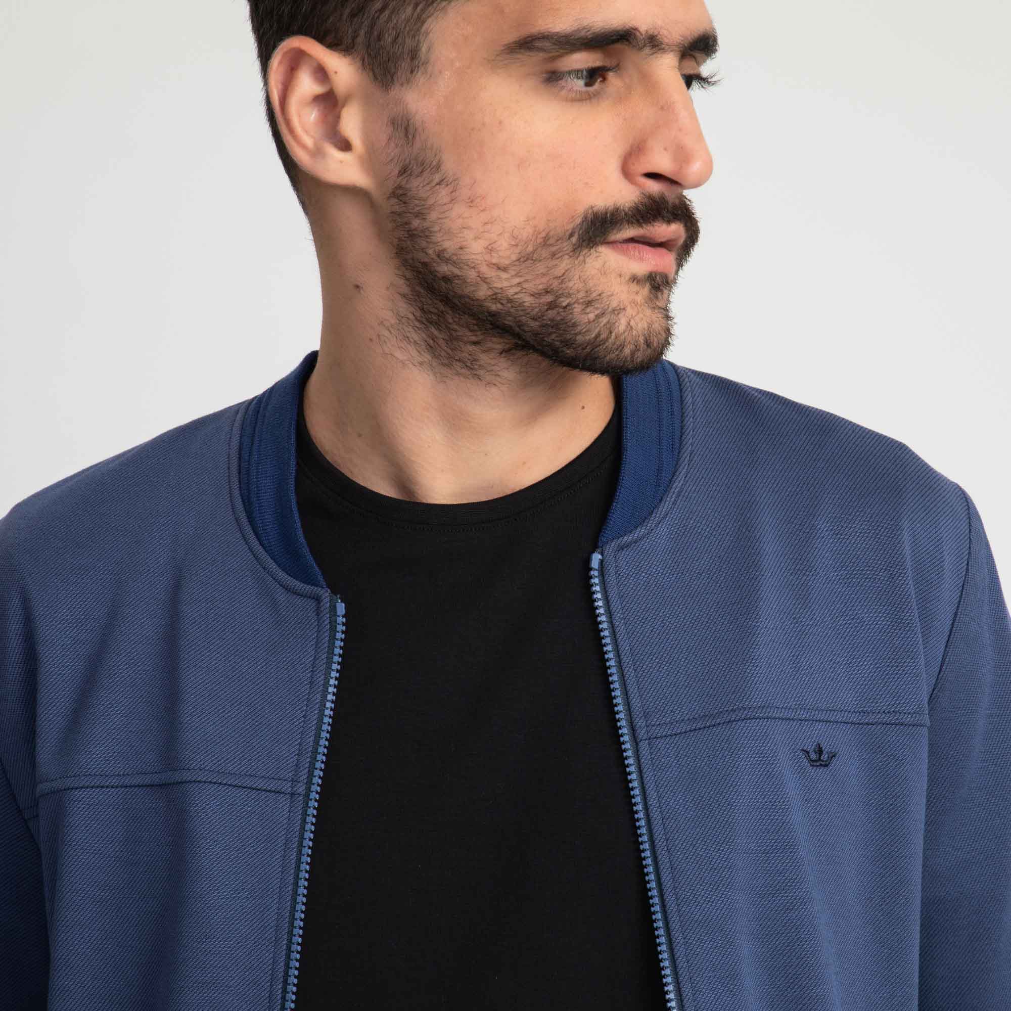 Encontraproduto.com.br - Jaqueta Docthos Slim Bomber Malha Sarjada