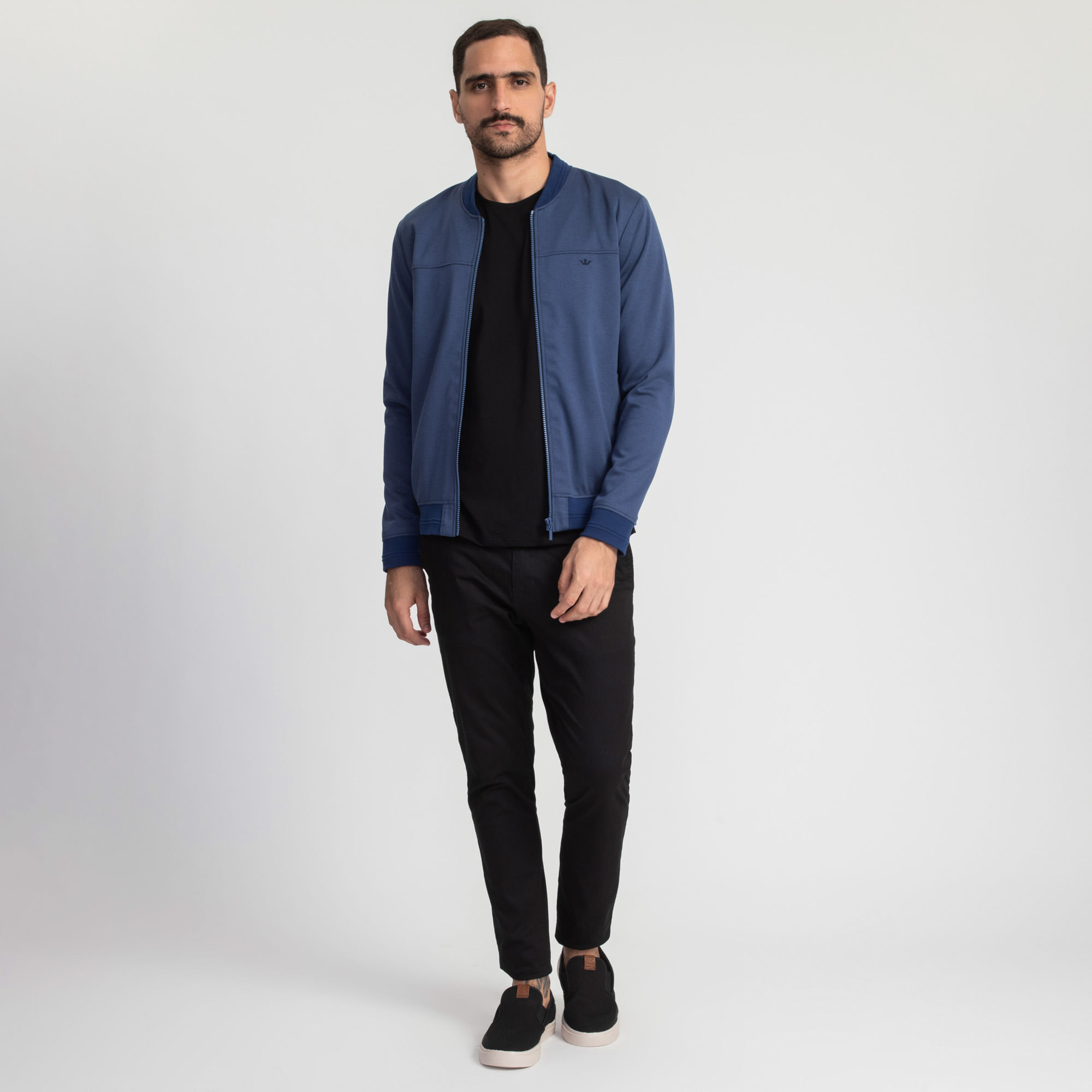 Encontraproduto.com.br - Jaqueta Docthos Slim Bomber Malha Sarjada