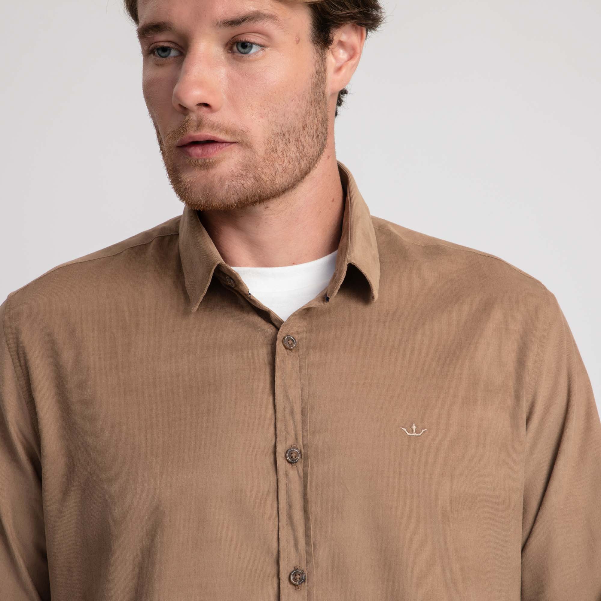 Encontraproduto.com.br - Camisa Manga Longa Docthos Slim Veludo Canais