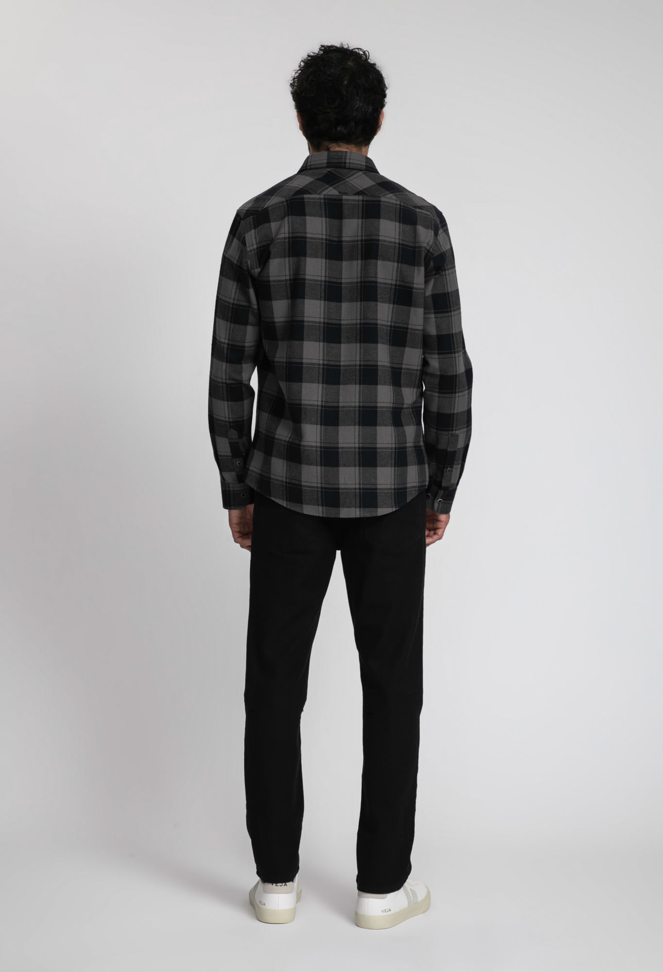 Encontraproduto.com.br - Camisa Manga Longa Docthos Slim Flanela Padronagem Xadrez