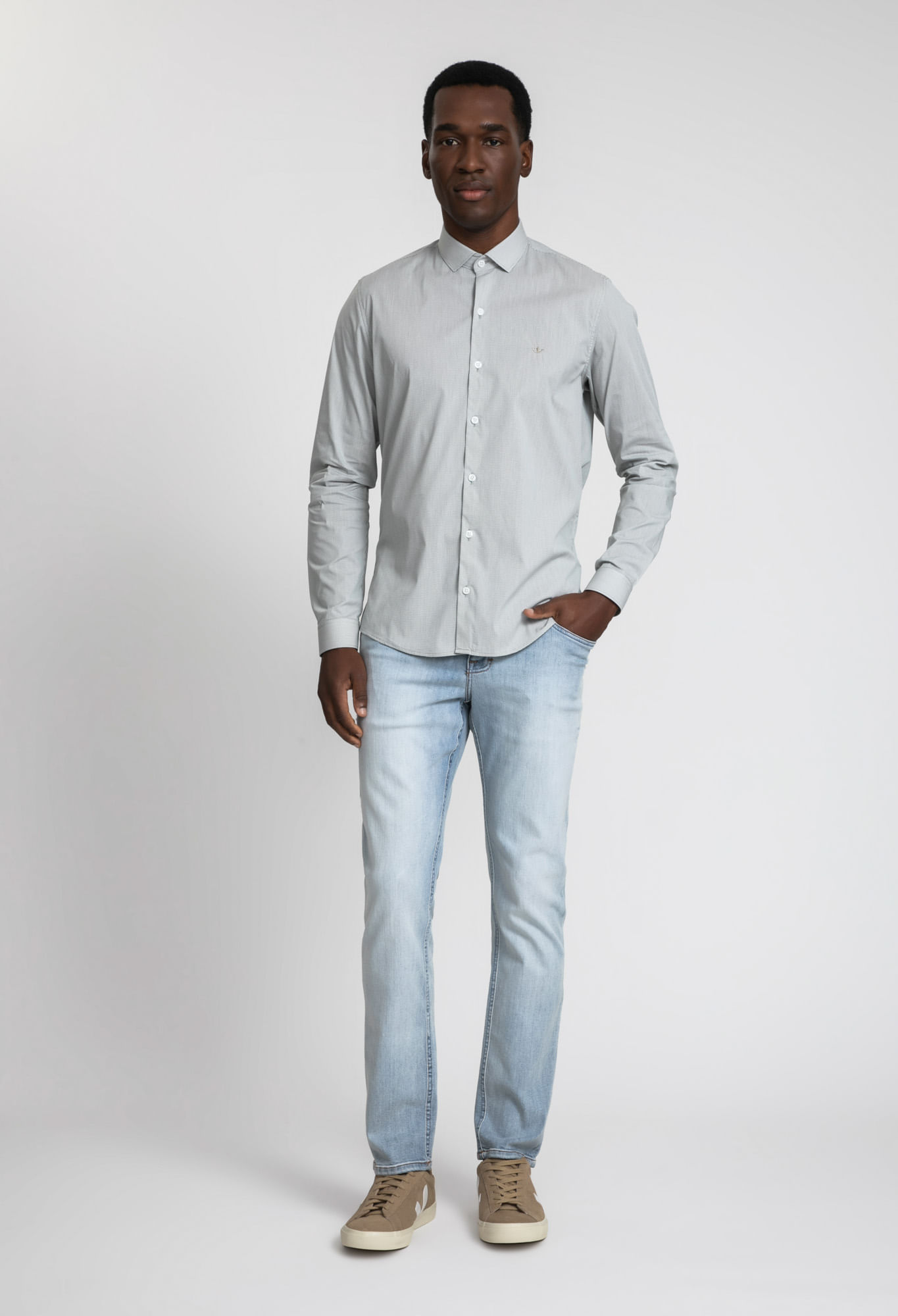 Encontraproduto.com.br - Camisa Docthos Slim Manga Longa Micro Xadrez