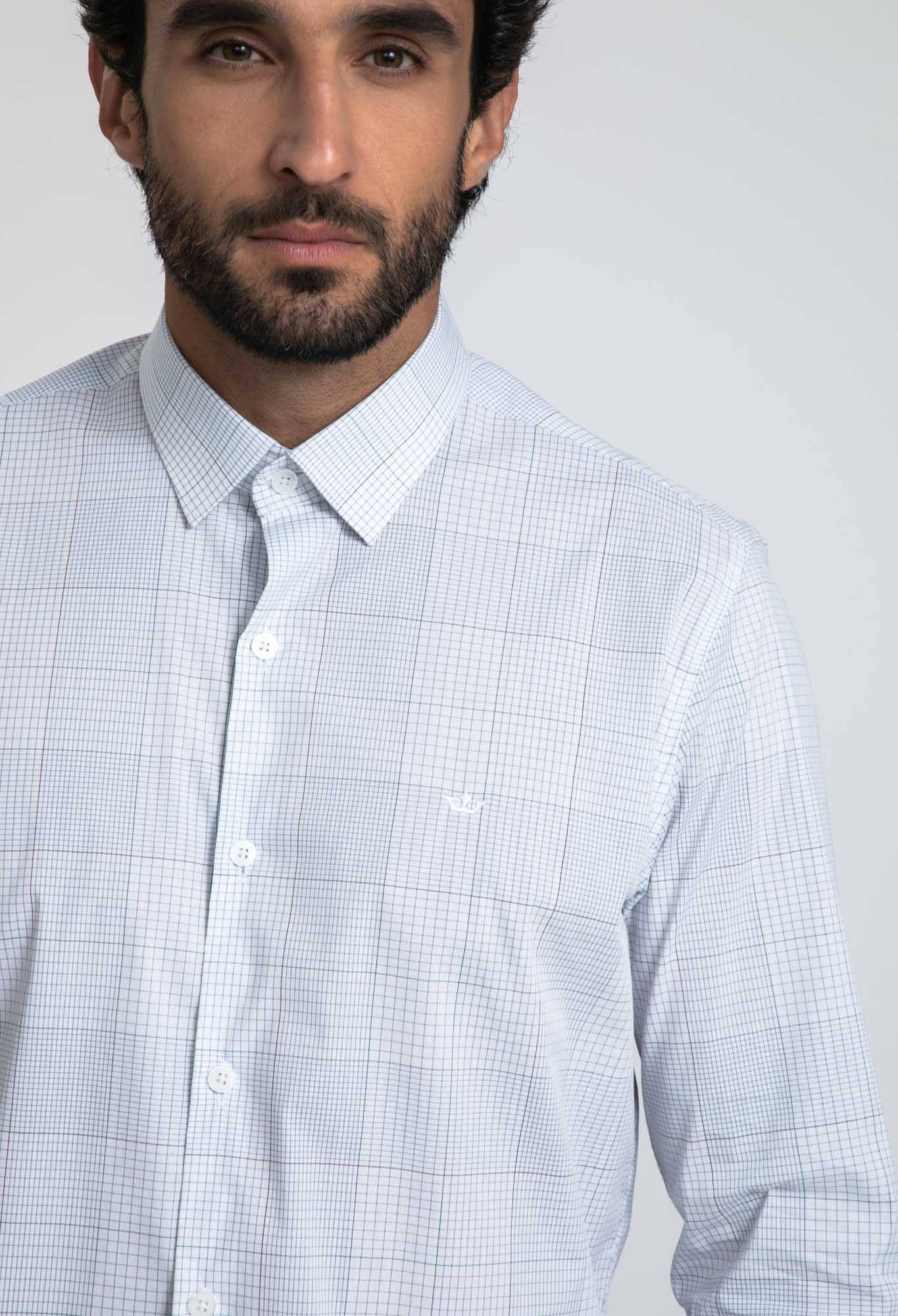 Encontraproduto.com.br - Camisa Docthos Slim Manga Longa Poliamida Xadrez Médio