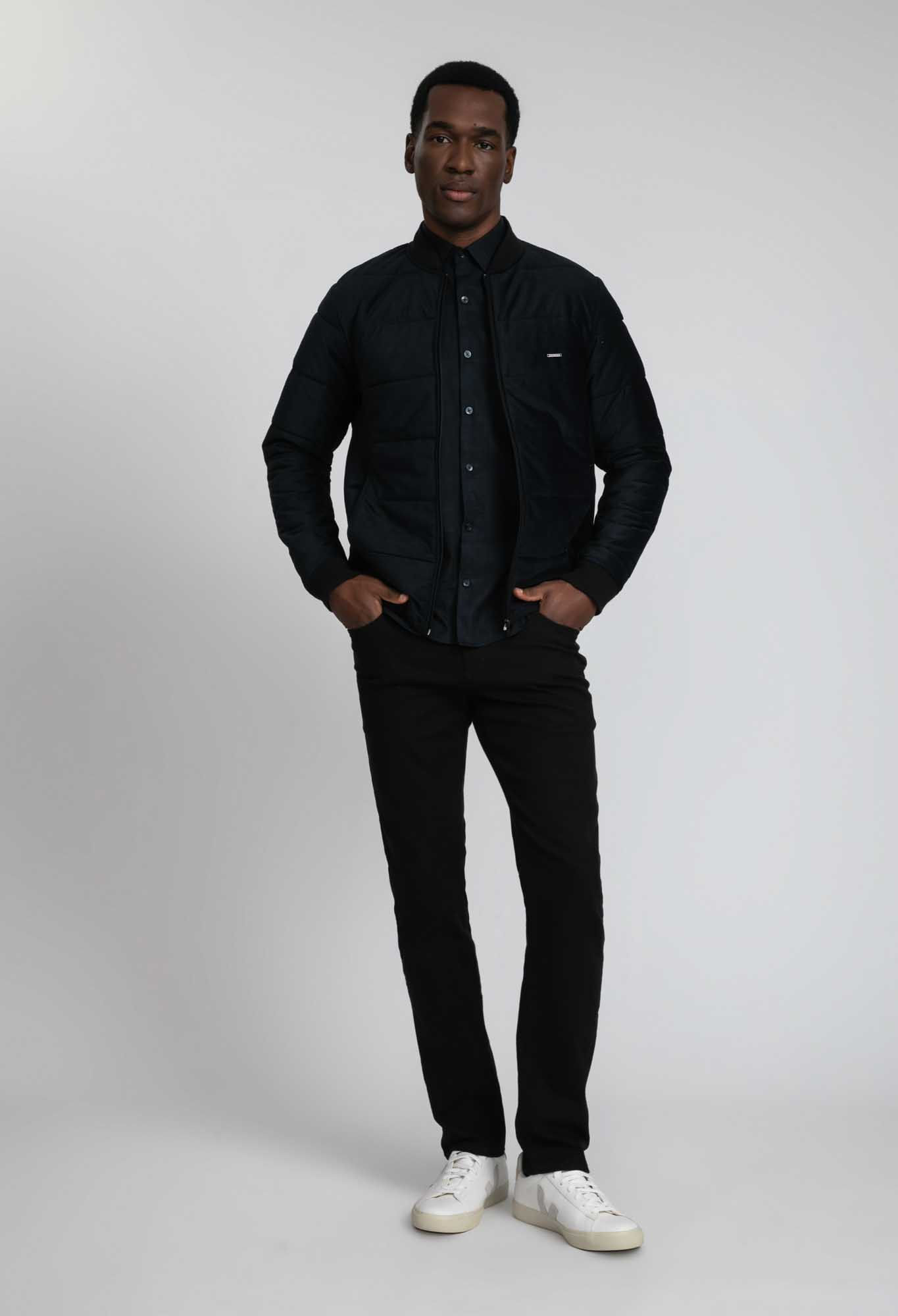 Encontraproduto.com.br - Jaqueta Docthos Slim Puffer Bomber Veludo