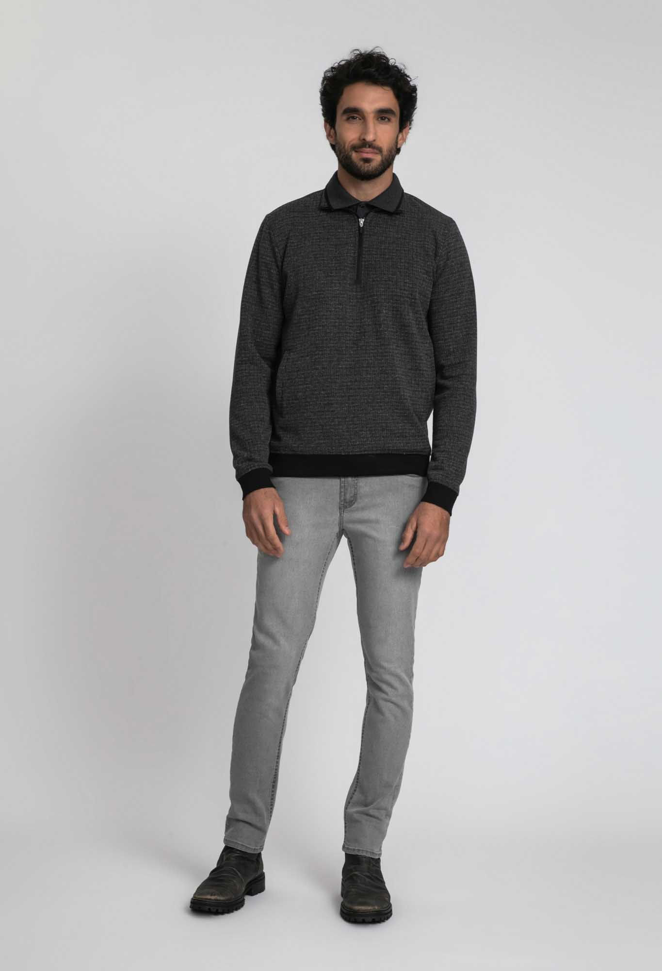 Encontraproduto.com.br - Blusão Docthos Slim Moletom Fleece com Ziper