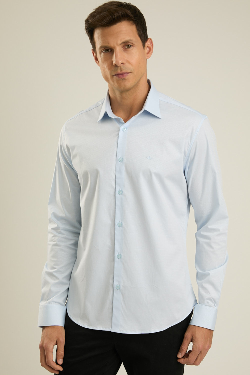 Encontraproduto.com.br - Camisa Manga Longa Tailor Fit Maquinetada