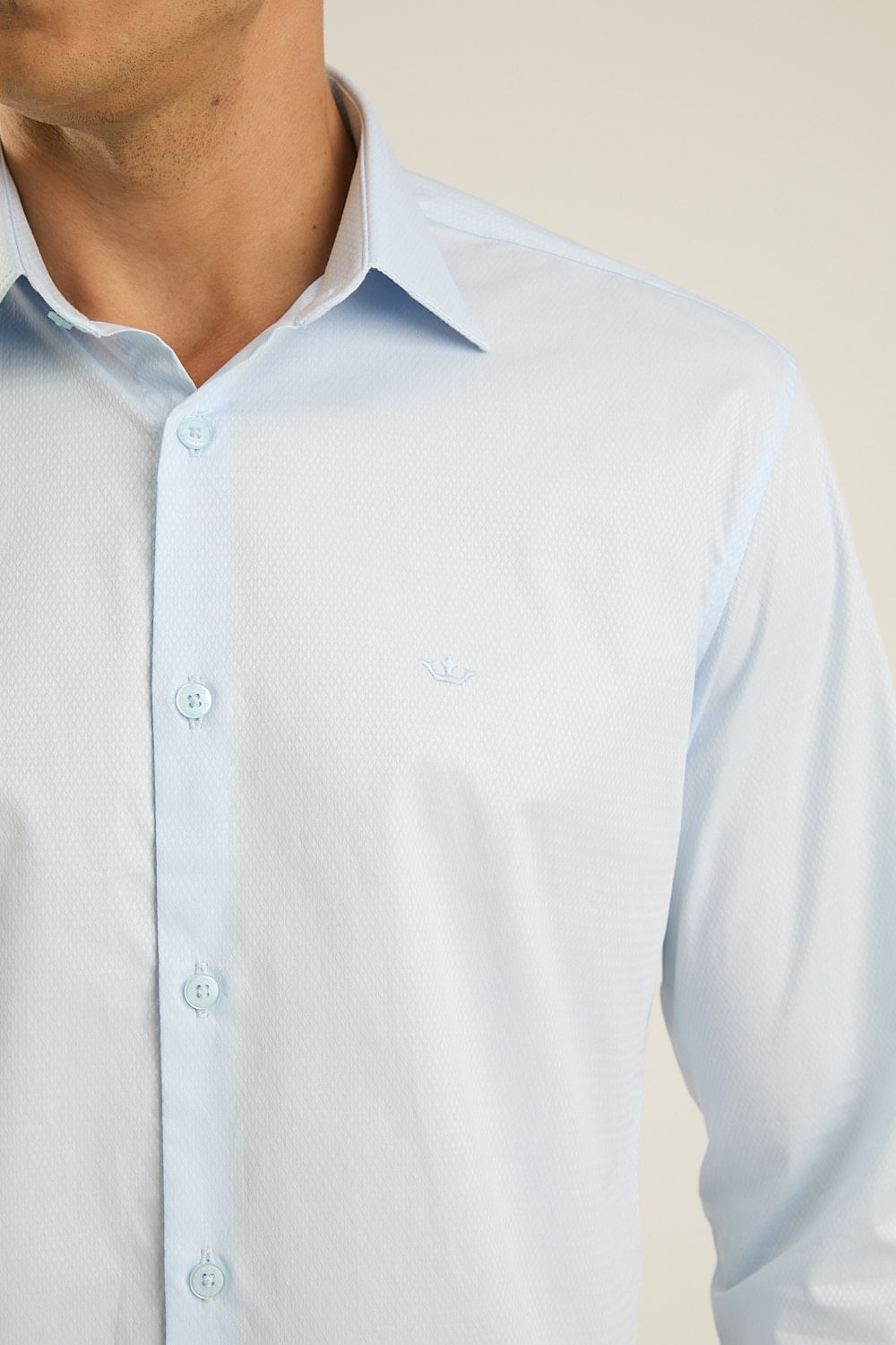 Encontraproduto.com.br - Camisa Manga Longa Tailor Fit Maquinetada