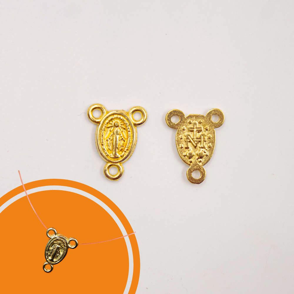 Encontraproduto.com.br - PINGENTE NOSSA SENHORA 15X12MM EM ZAMAC COM 24 PEÇAS