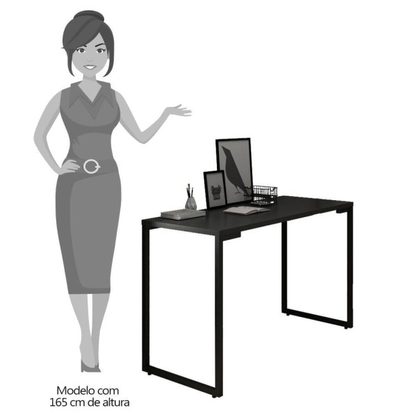 Encontraproduto.com.br - Mesa para Computador Escrivaninha Porto 120cm Preto