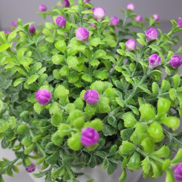 Encontraproduto.com.br - Arranjo De Folhagem Artificial Mini Flor (16cm) Roxo