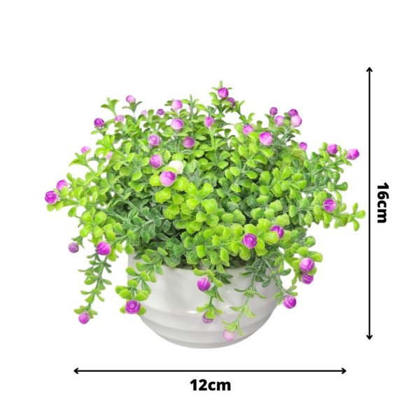 Encontraproduto.com.br - Arranjo De Folhagem Artificial Mini Flor (16cm) Roxo