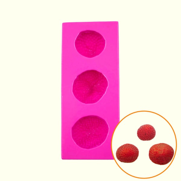 Encontraproduto.com.br - MOLDE DE SILICONE MORANGOS PARA BISCUIT POLYCOL