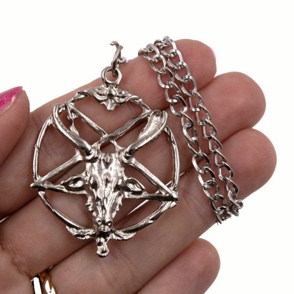 Encontraproduto.com.br - PINGENTE PENTAGRAMA BAPHOMET 35MM EM ZAMAC COM 08 PEÇAS