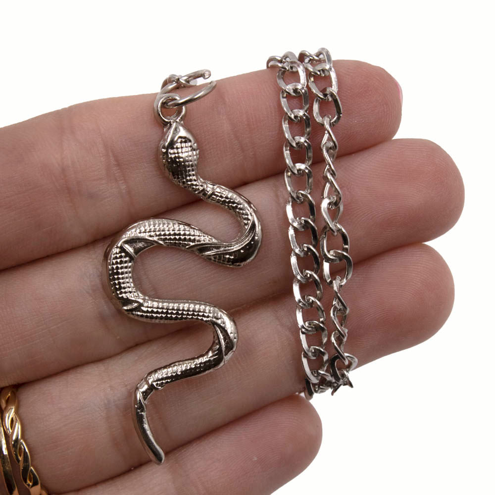 Encontraproduto.com.br - PINGENTE SERPENTE M 49X21MM EM ZAMAC COM 12 PEÇAS