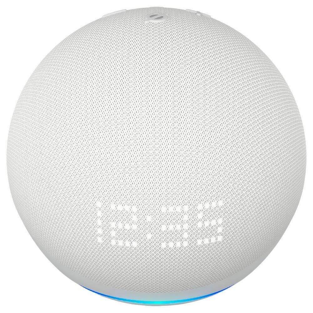 Encontraproduto.com.br - Caixa De Som Amazon Echo Dot 5 Geração - Alexa - Relógio - Bluetooth - Branco