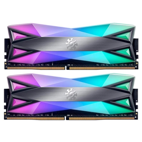 Encontraproduto.com.br - Memória Ram Adata Xpg Spectrix D60g Ddr4 16gb (2x8gb) 3200mhz Rgb - Cinza (ax4u32008g16a-dt60)