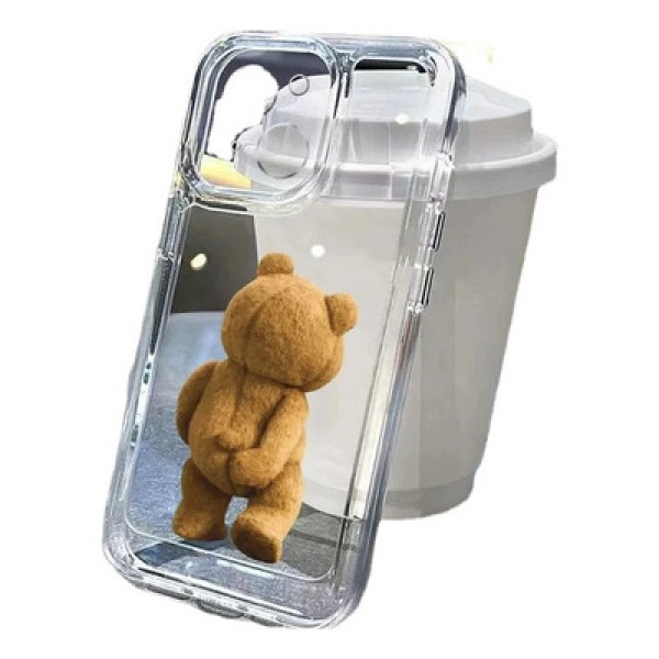 Encontraproduto.com.br - Capa De Telefone Transparente Com Urso Pa Fofo E Engraçado
