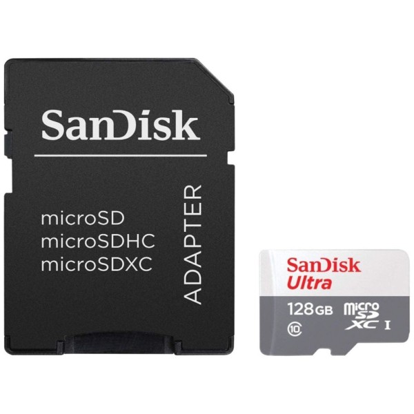 Encontraproduto.com.br - Cartão De Memória 128gb Com Adaptador, Sandisk Micro Sd - Sdsqunr-128g-gn3ma